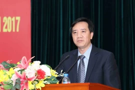 Chủ nhiệm Ủy ban Kiểm tra Đảng ủy khối các cơ quan Trung ương Nguyễn Thành Nam phát biểu tại hội nghị. (Ảnh: Phương Hoa/TTXVN)