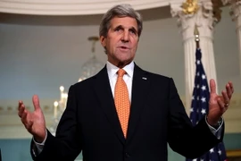 Ngoại trưởng Mỹ John Kerry phát biểu tại thủ đô Washington ngày 28/3. (Ảnh: AFP/TTXVN)