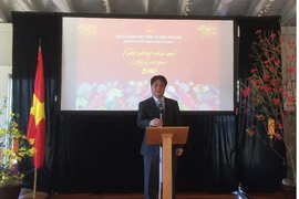 Đại sứ Nguyễn Việt Dũng phát biểu chúc Tết. 