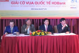 Buổi công bố giải Cờ vua quốc tế HDBANK 2016. (Ảnh: Hoàng Hải/Vietnam+)