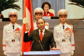 Thủ tướng Chính phủ Nguyễn Xuân Phúc tuyên thệ nhậm chức. (Ảnh: Thống Nhất/TTXVN)