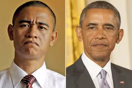 Obama thật và Obama Trung Quốc. (Ảnh: Reuters)