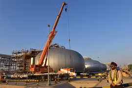 Toàn cảnh nhà máy chế biến dầu Abqaiq của Saudi Arabia. (Ảnh: AFP/TTXVN)