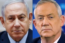 Thủ tướng Israel Benjamin Netanyahu (trái) và lãnh đạo đảng liên minh Xanh-Trắng Benny Gantz (phải). (Ảnh: AFP/TTXVN)