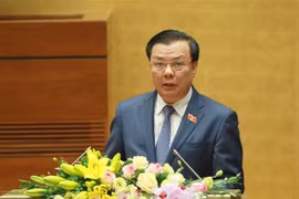 Bộ trưởng Bộ Tài chính Đinh Tiến Dũng trình bày Báo cáo về tình hình thực hiện ngân sách nhà nước năm 2019. (Ảnh: Doãn Tấn/TTXVN)