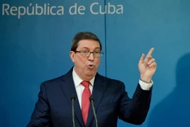 Ngoại trưởng Cuba Bruno Rodriguez tại cuộc họp báo của Bộ Ngoại giao Cuba ở thủ đô La Habana. (Ảnh: AFP/TTXVN)