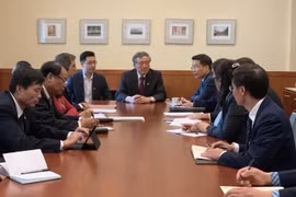 Ông Nguyễn Hòa Bình làm việc với Tòa Án Phúc thẩm Hoa Kỳ-Khu vực quận Columbia. (Ảnh Đặng Huyền/TTXVN)