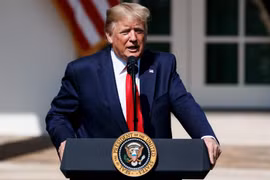 Tổng Thống Mỹ Donald Trump phát biểu tại Washington D.C của Mỹ. (Ảnh: THX/TTXVN)