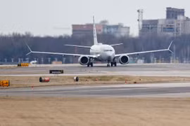 Máy bay Boeing 737 Max 8 hạ cánh tại sân bay quốc gia Washington Reagan, Washington D.C., Mỹ, ngày 13/3 vừa qua. (Ảnh: THX/TTXVN)