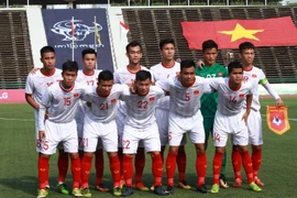 Đội hình ra sân của U22 Việt Nam. (Ảnh: Tuấn Cương/TTXVN)