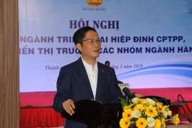 Bộ trưởng Bộ Công thương Trần Tuấn Anh phát biểu tại hội nghị. (Ảnh: Hồng Giang/TTXVN)