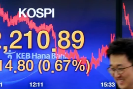 Một phiên giao dịch tại thị trường Seoul của Hàn Quốc. (Ảnh: Yonhap/TTXVN)