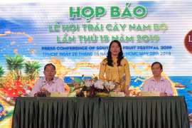 Đại diện Sở, ngành, hiệp hội giao lưu, giải đáp thắc mắc về Lễ hội. (Ảnh: Mỹ Phương/TTXVN)