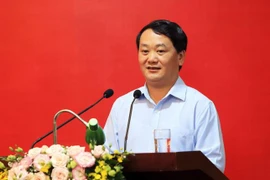 Ông Hầu A Lềnh, Ủy viên Trung ương Đảng, Phó Chủ tịch, Tổng thư ký Ủy ban Trung ương Mặt trận Tổ quốc Việt Nam, Phó Trưởng Ban thường trực Ban Chỉ đạo Trung ương. (Ảnh: An Đăng/TTXVN)