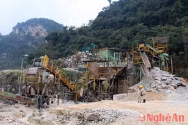 Công trường khai thác đá của Công ty Khai thác đá vôi Yabashi Việt Nam. (Nguồn: nghean)