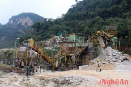 Công trường khai thác đá của Công ty Khai thác đá vôi Yabashi Việt Nam. (Nguồn: nghean)