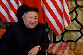 Chủ tịch Triều Tiên Kim Jong-un tại cuộc gặp với Tổng thống Mỹ Donald Trump. (Ảnh: TTXVN) 