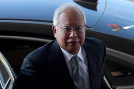 Cựu Thủ tướng Malaysia Najib Razak tới tòa án ở Kuala Lumpur ngày 15/4/2019. (Nguồn: AFP/TTXVN) 