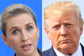 Tổng thống Mỹ Donald Trump (phải) và Thủ tướng Đan Mạch Mette Frederiksen. (Nguồn: AFP/TTXVN) 
