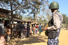 Cảnh sát Myanmar. (Nguồn: AFP/TTXVN) 