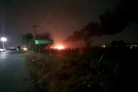 Hiện trường vụ nổ đường ống dẫn nhiên liệu ở Tlahuelilpan, miền Trung Mexico ngày 18/1. (Nguồn: THX/TTXVN) 