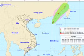 Vị trí và đường đi của áp thấp nhiệt đới. (Nguồn: khituongvietnam.gov.vn)