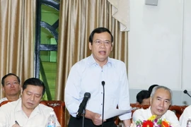 Ông Vũ Trọng Kim, Ủy viên Đoàn Chủ tịch Uỷ ban Trung ương Mặt trận Tổ quôc Việt Nam, phát biểu ý kiến. (Ảnh: Nguyễn Dân/TTXVN)