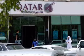 Trụ sở hãng hàng không Qatar Airways tại Doha, Qatar ngày 6/6. (Nguồn: THX/TTXVN)