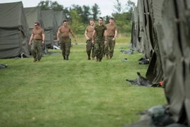 Binh sỹ Canada tại Cornwall, Ontario ngày 19/8/2017. (Nguồn: AFP/TTXVN) 