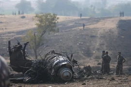 Hiện trường một vụ máy bay chiến đấu rơi ở Ấn Độ hồi năm 2011. (Nguồn: AFP/TTXVN)