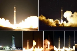 Vụ thử tên lửa đạn đạo liên lục địa Hwasong-15 của Triều Tiên ngày 29/11. (Nguồn: Yonhap/TTXVN) 