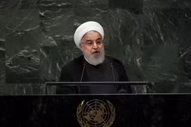 Tổng thống Iran Hassan Rouhani phát biểu trước Đại hội đồng Liên hợp quốc khóa 73 tại New York (Mỹ) ngày 25/9/2018. (Nguồn: THX/TTXVN)