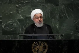 Tổng thống Iran Hassan Rouhani phát biểu trước Đại hội đồng Liên hợp quốc khóa 73 tại New York (Mỹ) ngày 25/9/2018. (Nguồn: THX/TTXVN)