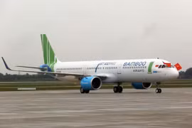 Máy bay Bamboo Airways. (Ảnh: Huy Hùng/TTXVN) 