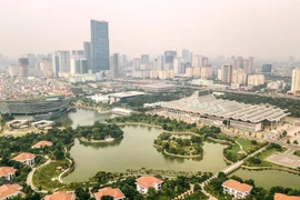 Một góc của Thủ đô Hà Nội, hướng Trung tâm hội nghị Quốc gia. (Ảnh: Thành Đạt/TTXVN)