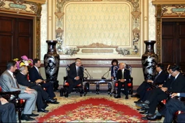 Quang cảnh buổi tiếp. (Ảnh: Thanh Vũ/TTXVN)