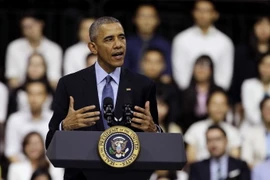 Tổng thống Hoa Kỳ Barack Obama đã có buổi gặp gỡ, giao lưu với hơn 600 bạn trẻ là thành viên của Sáng kiến Thủ lĩnh trẻ Đông Nam Á (YSEALI). (Ảnh: Quang Nhựt/TTXVN)