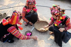 Chuẩn bị lễ vật để cúng trong lễ Gạ Ma Thú của đồng bào dân tộc Hà Nhì. (Ảnh: Phan Tuấn Anh/TTXVN) 