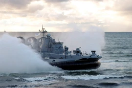 Tàu đổ bộ của hải quân Nga tham gia một cuộc tập trận. (Nguồn: AFP/TTXVN)