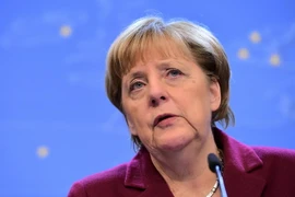 Thủ tướng Đức Angela Merkel tại cuộc họp báo ở Brussels, Bỉ ngày 15/12. (Nguồn: AFP/TTXVN)
