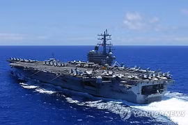 Tàu USS Ronald Reagan (CVN-76). (Nguồn: Yonhap News)