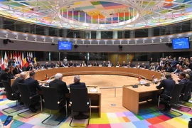 Toàn cảnh cuộc họp các Bộ trưởng Ngoại giao và Quốc phòng EU tại Brussels, Bỉ ngày 13/11. (Nguồn: AFP/TTXVN)