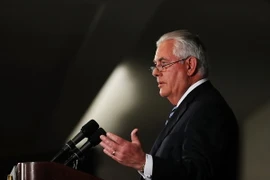 Ngoại trưởng Mỹ Rex Tillerson trong cuộc họp báo tại New York, Mỹ ngày 20/9. (Nguồn: AFP/TTXVN)