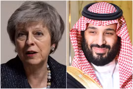 Thủ tướng Anh Theresa May và Thái tử Saudi Arabia Mohammed bin Salman. (Nguồn: EPA-EFE) 