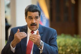 Tổng thống Venezuela Nicolas Maduro tại cuộc họp báo ở Caracas. (Nguồn: THX/TTXVN) 