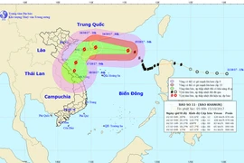 Đường đi và vị trí cơn bão. (Nguồn: nchmf.gov.vn) 