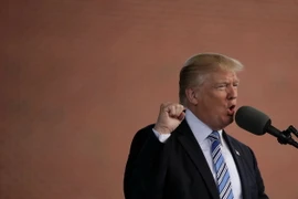 Tổng thống Donald Trump phát biểu tại Lynchburg, bang Virginia ngày 13/5. (Nguồn: AFP/TTXVN)