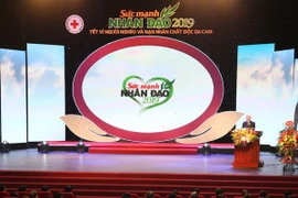 Tổng Bí thư, Chủ tịch nước Nguyễn Phú Trọng, Chủ tịch danh dự Hội Chữ thập Đỏ Việt Nam phát biểu. (Ảnh: Trí Dũng/TTXVN) 