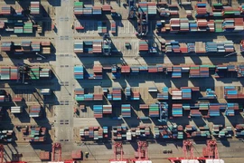 Quang cảnh cảng hàng hóa tại Liên Vân Cảng, tỉnh Giang Tô, miền đông Trung Quốc, ngày 12/1/2018. (Nguồn: THX/TTXVN) 