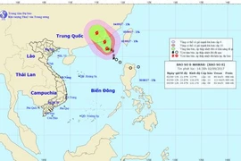 Đường đi và vị trí cơn bão. (Nguồn: nchmf.gov.vn)